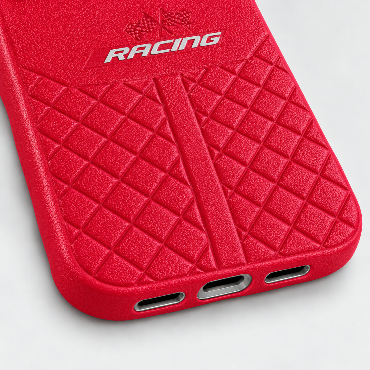 Pattern Leather iPhone Case - Red