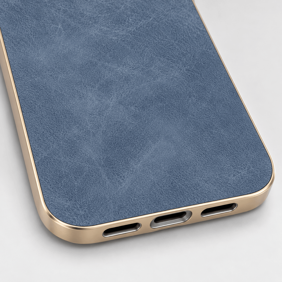 Suede Leather iPhone Case - Blue
