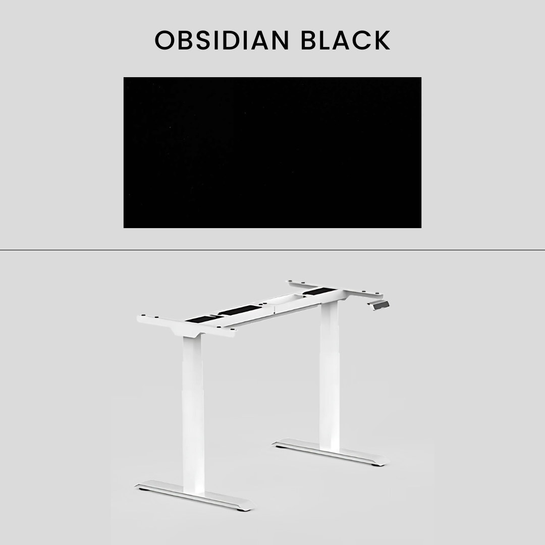 FlexiSpot E7 - Dual Motor Premium Standing Desk With White Frame - Obsidian Black