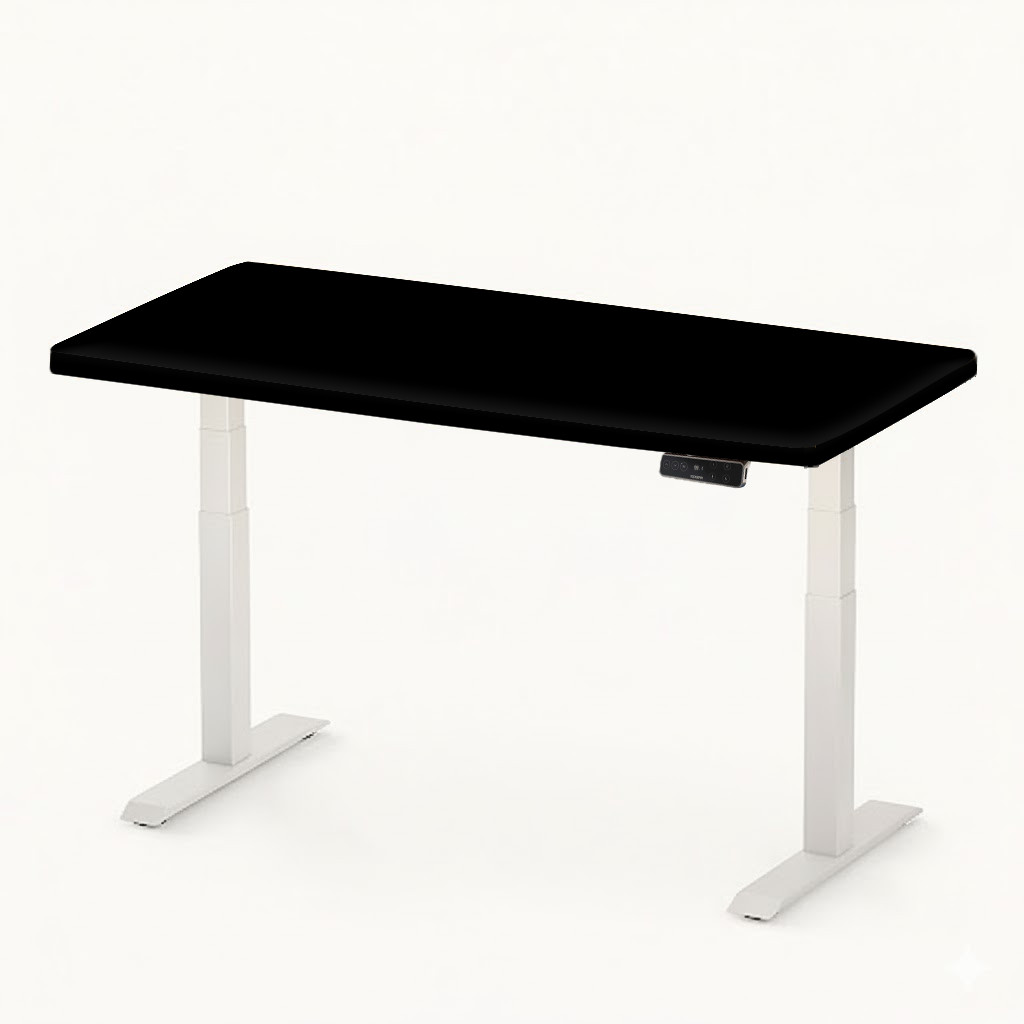 FlexiSpot E7 - Dual Motor Premium Standing Desk With White Frame - Matte Midnight