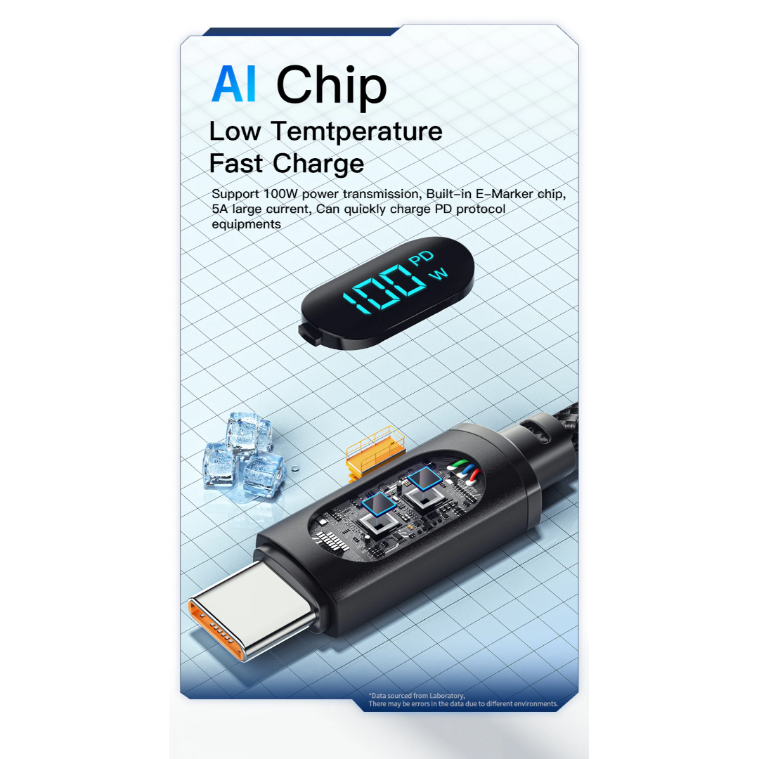 Essager LED Display PD 100W Charging Cable (Type C to C)