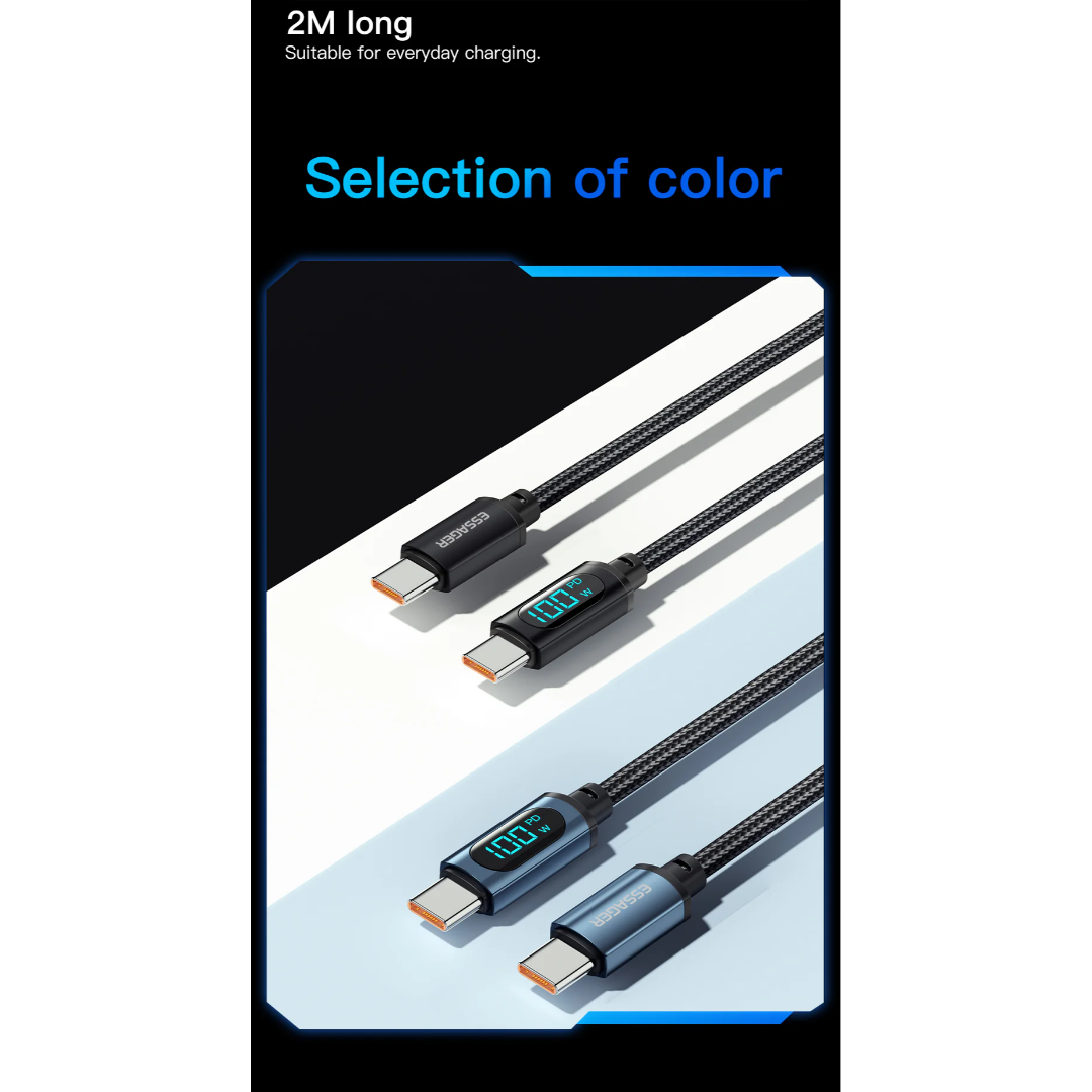 Essager LED Display PD 100W Charging Cable (Type C to C)