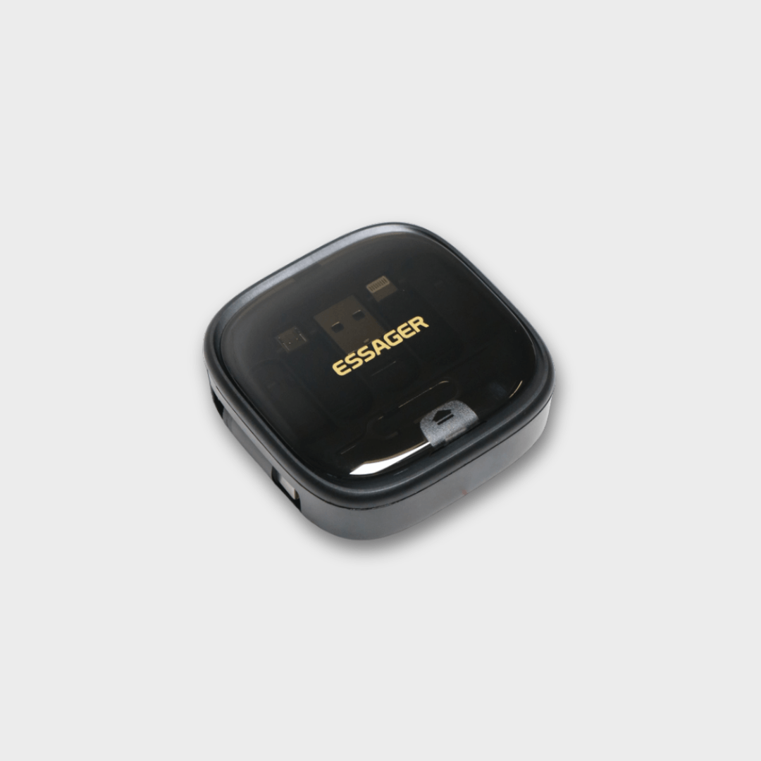 Essager 60W Retractable USB-C Cable & Multi-Adapter Kit with Storage Box