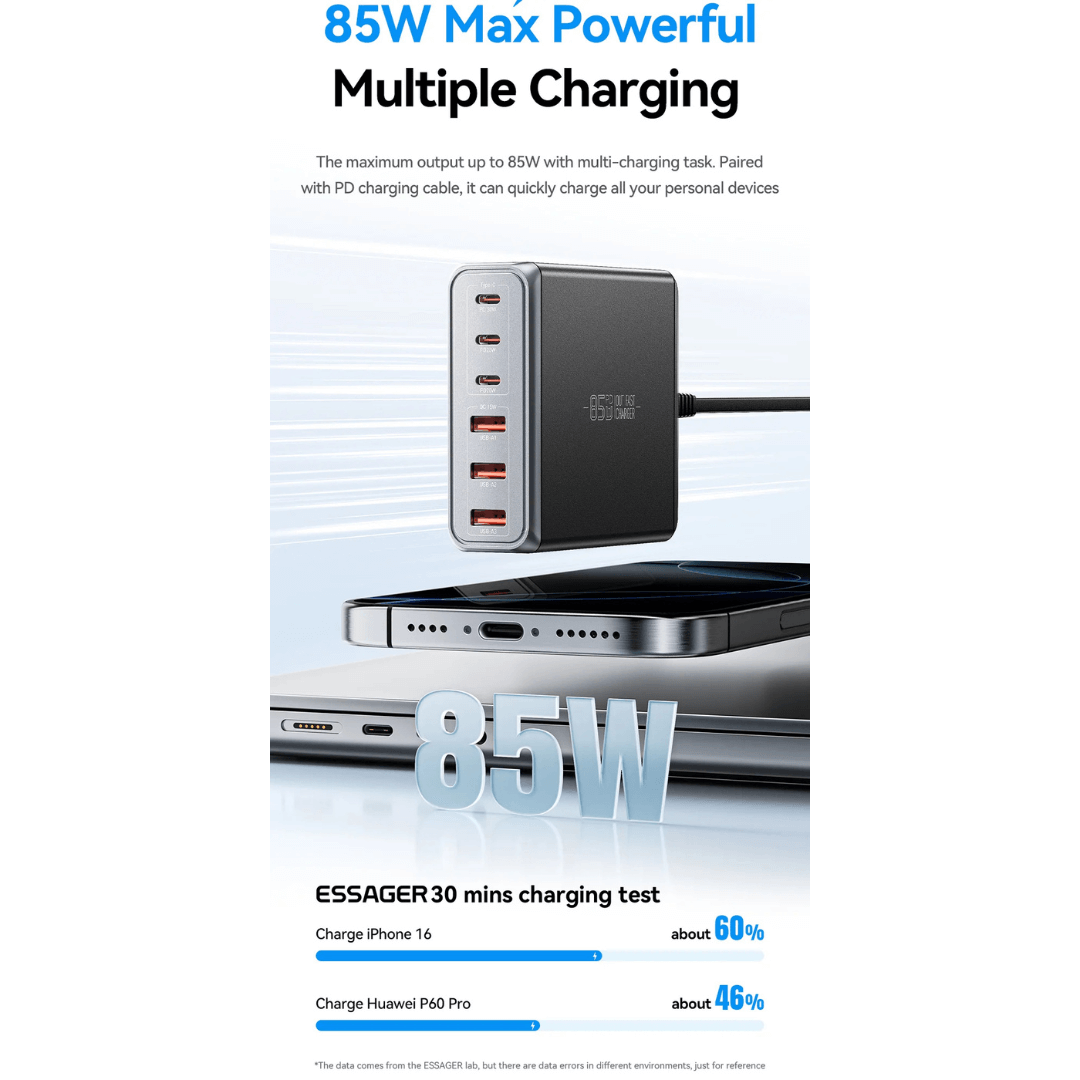 Essager 85W Desktop Charging Station (3C & 3A)