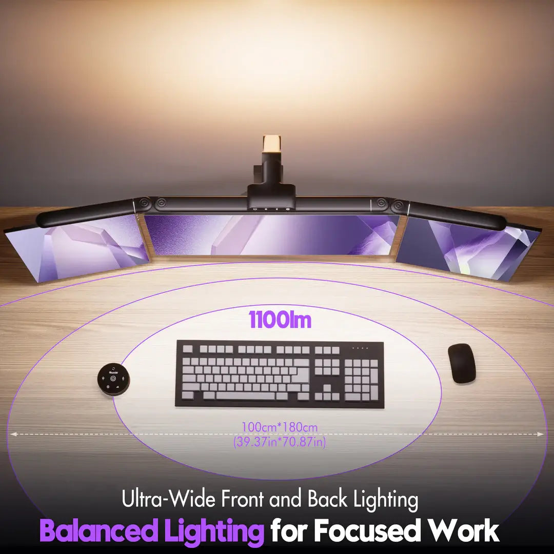 Quntis 3-Segment Foldable Dual-Control Radar Sensor Monitor Light Bar