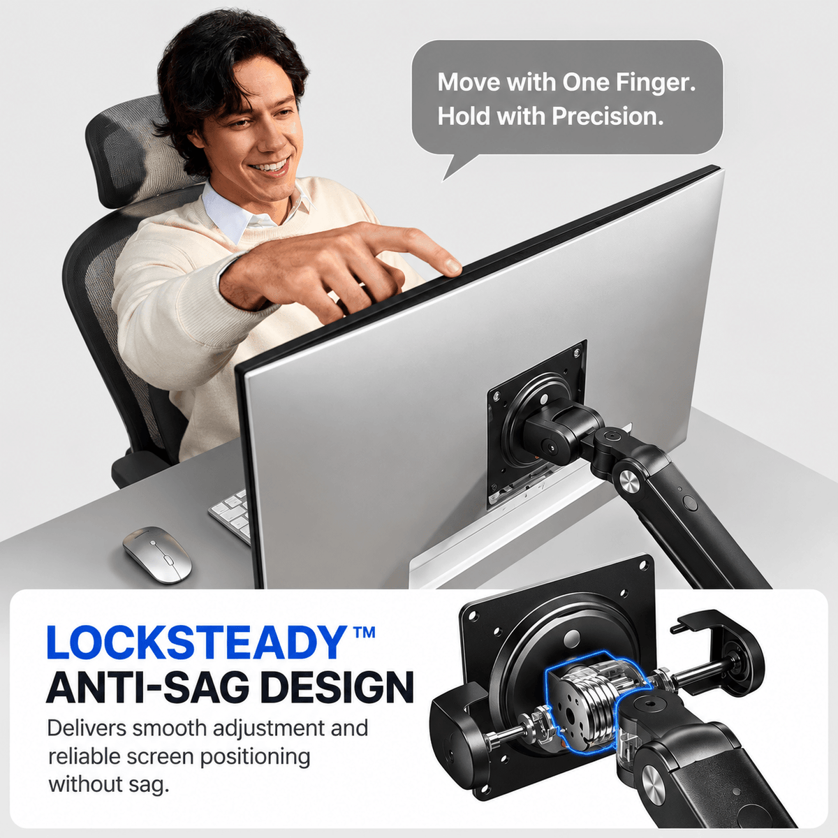 HUANUO FlowLift Dual Monitor Arms fro 13 to 32 Inch Screens