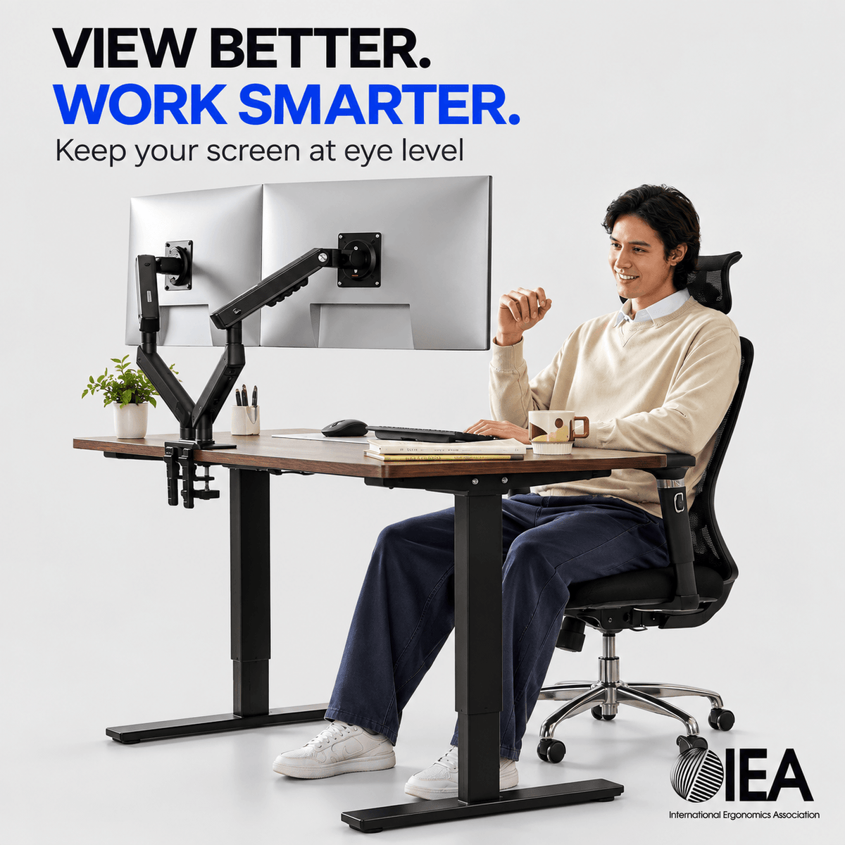 HUANUO FlowLift Dual Monitor Arms fro 13 to 32 Inch Screens