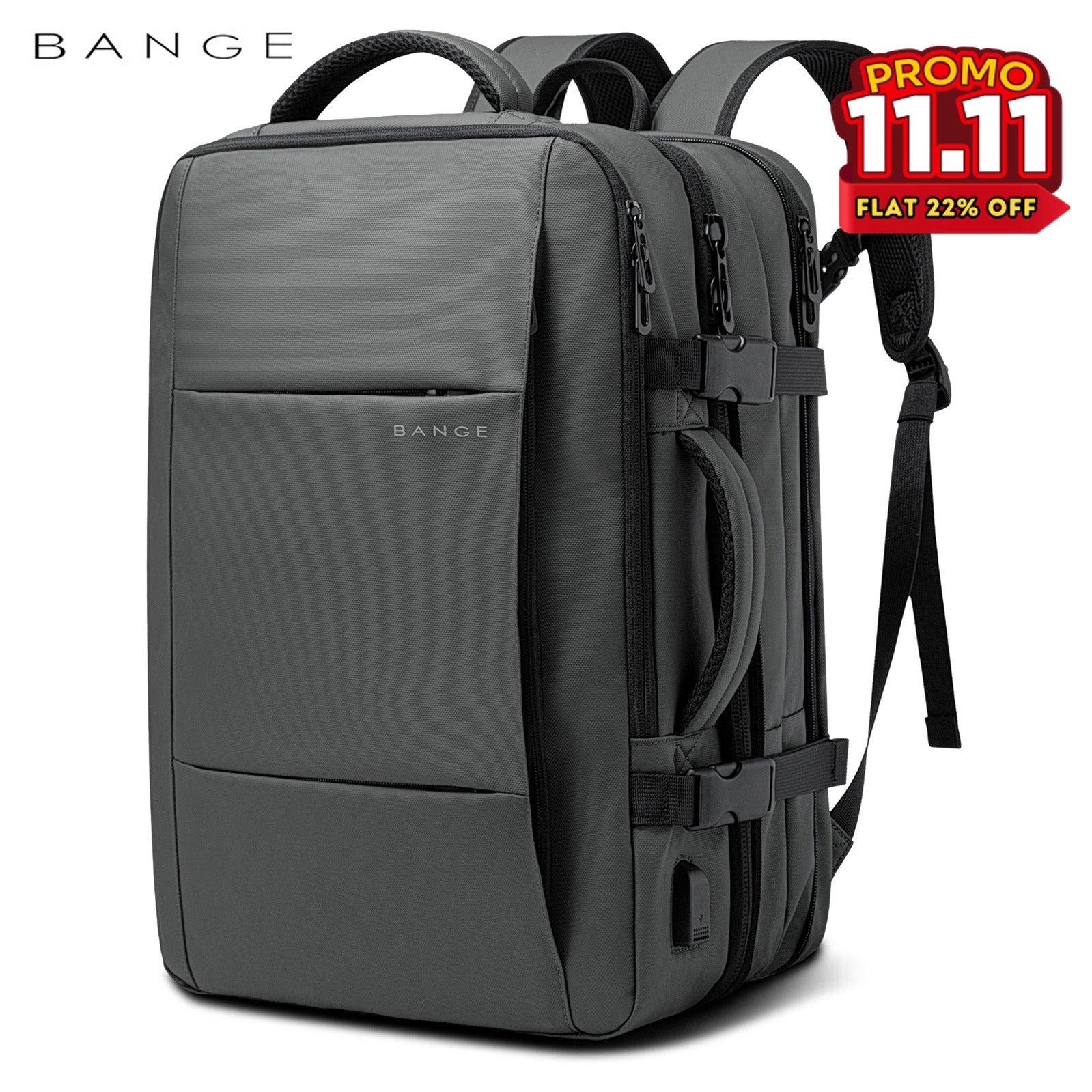 BANGE Digital Nomad Travel Backpack - Grey-DIVERSITY