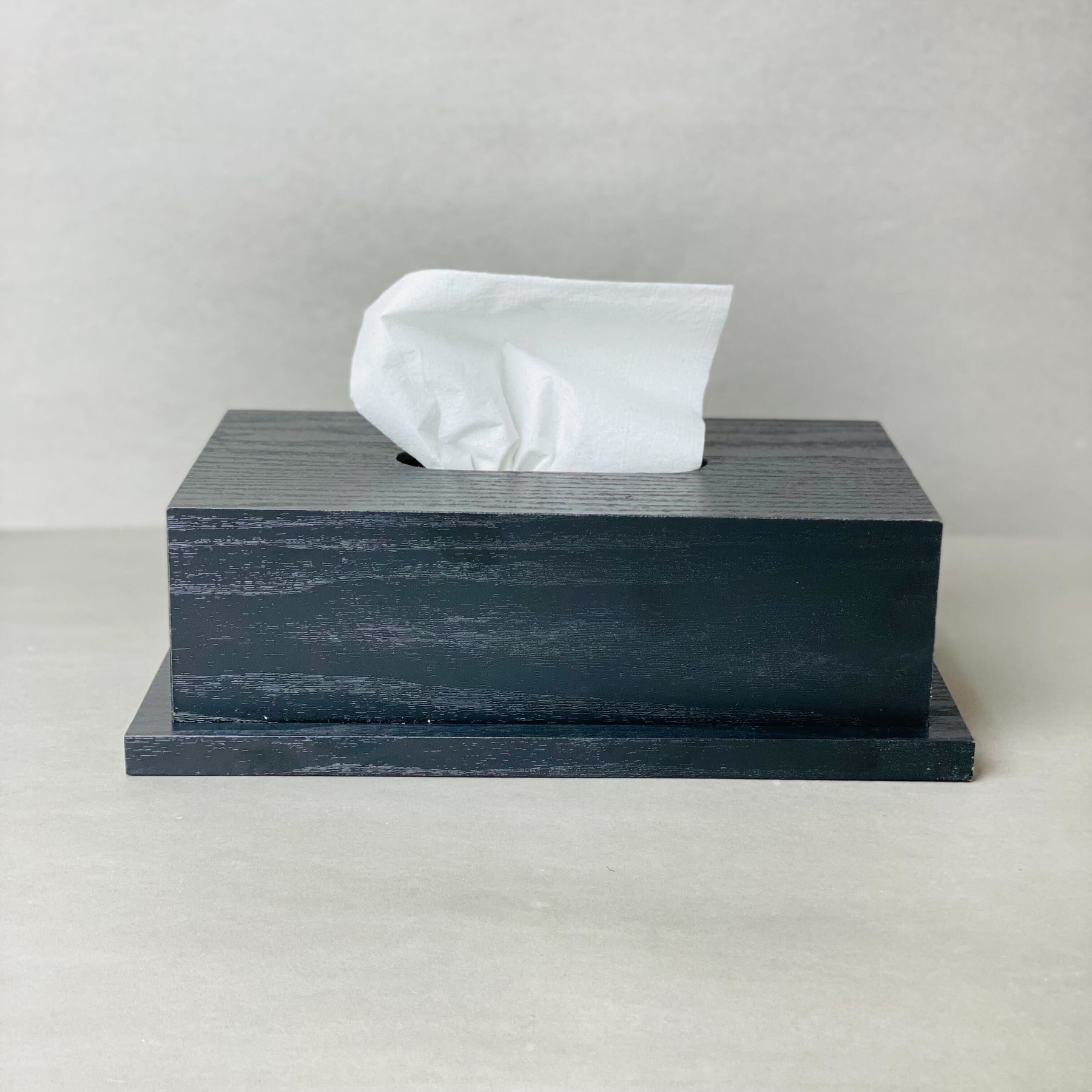 Wooden Dustbin & Tissue Box Set - Black