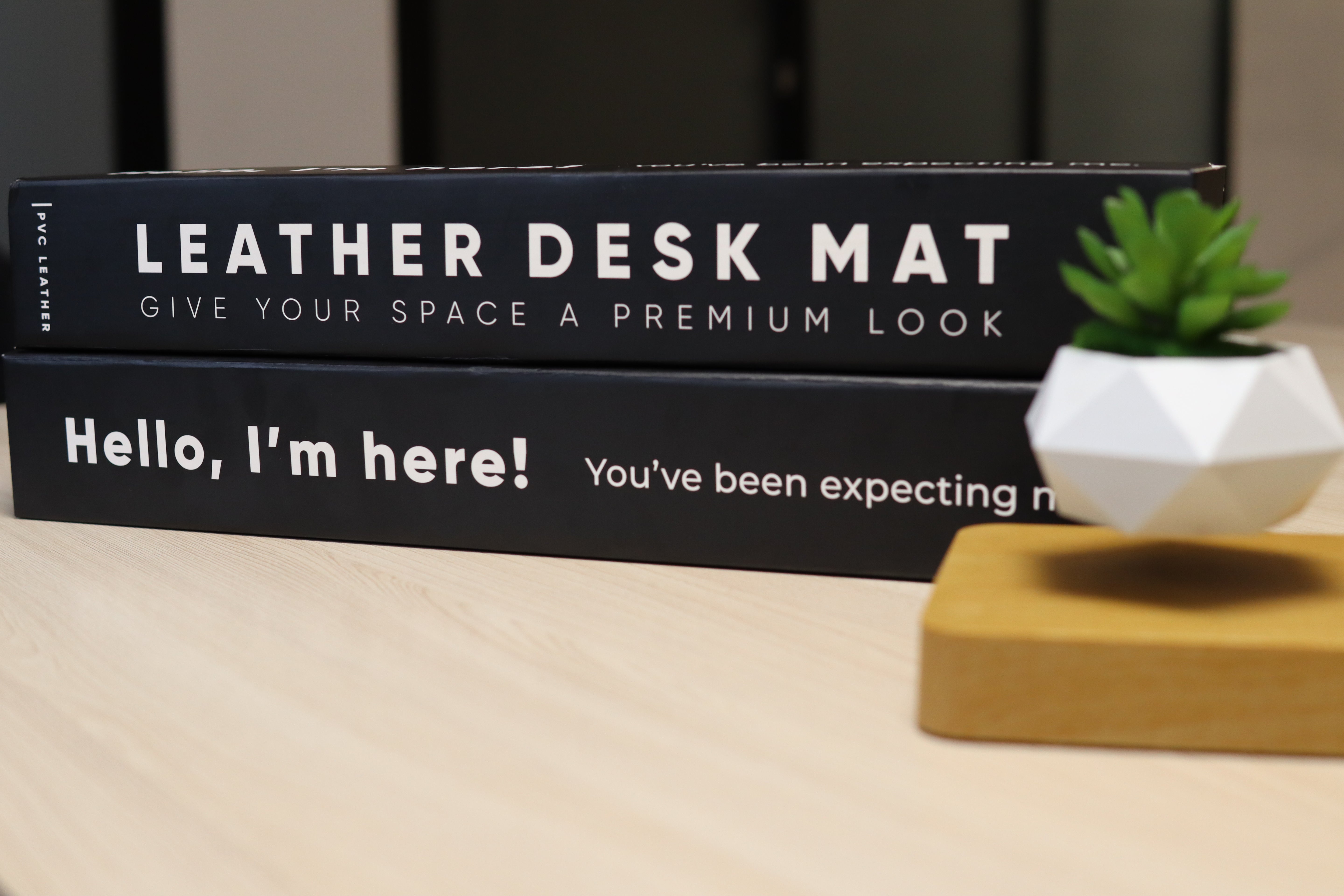 Double Sided Leather Desk Mat - WHITE + SILVER