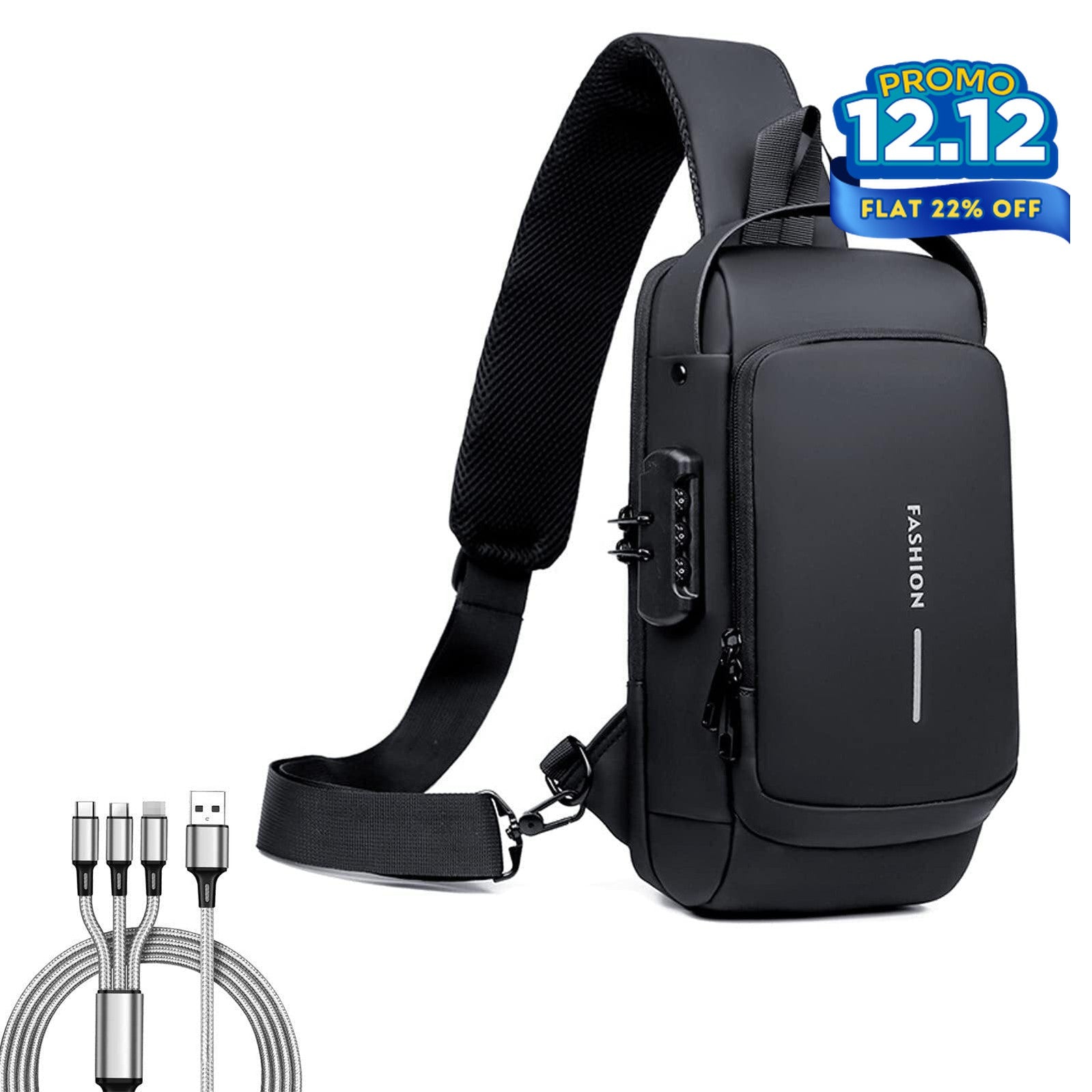 Crossbody Tech Sling Bag With USB Charging Port-DIVERSITY