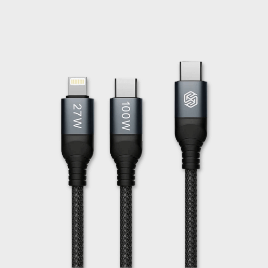 NILLKIN DualPower 2 in 1 Charging Cable Type-C to Type-C 100W & Lightning 27W