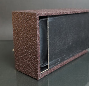 Leather Dustbin & Tissue Box Set - Brown Vines