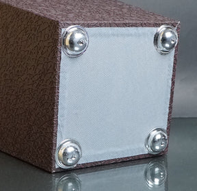 Leather Dustbin & Tissue Box Set - Brown Vines