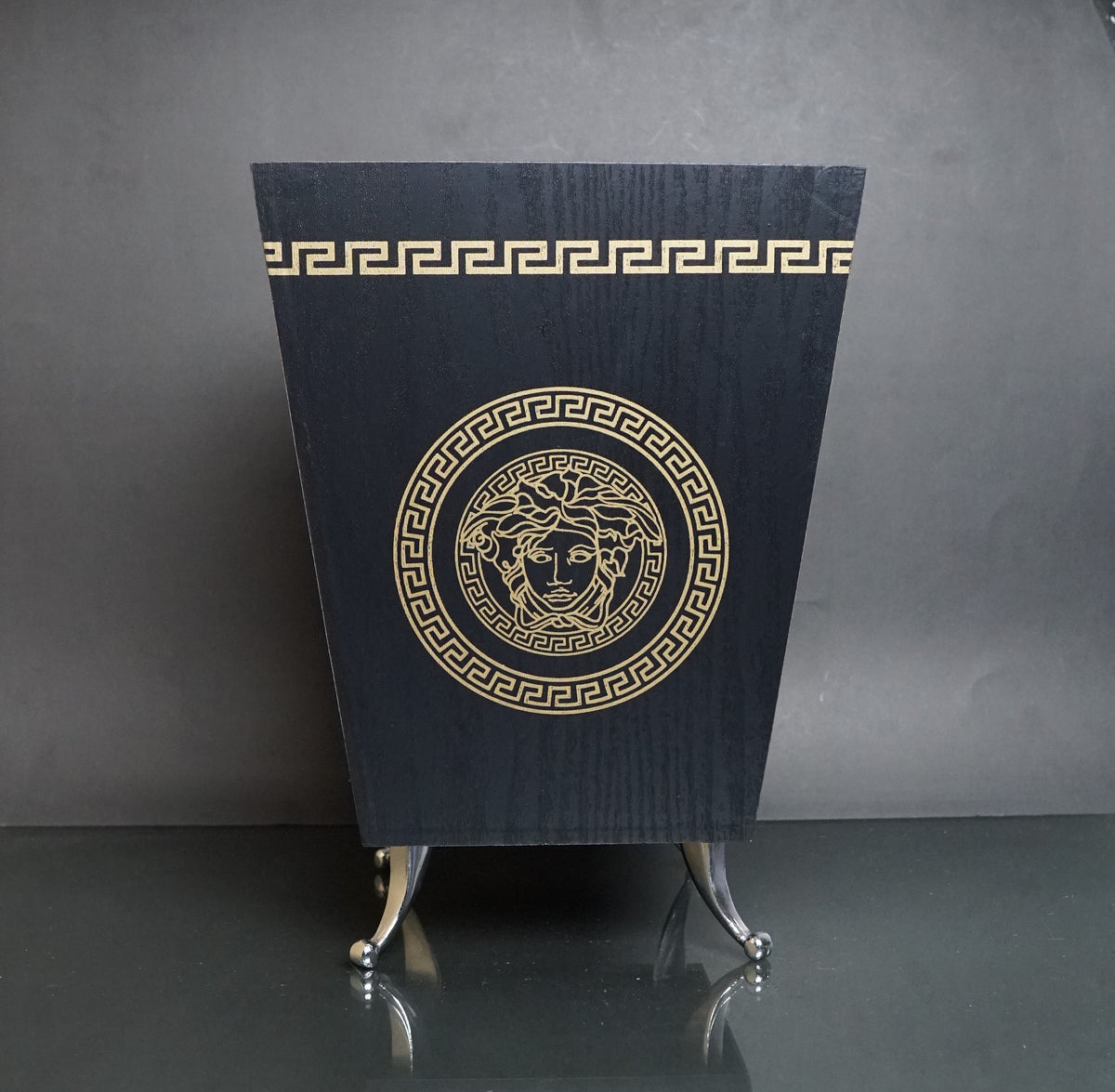Wooden Dustbin & Tissue Box Set - Versace