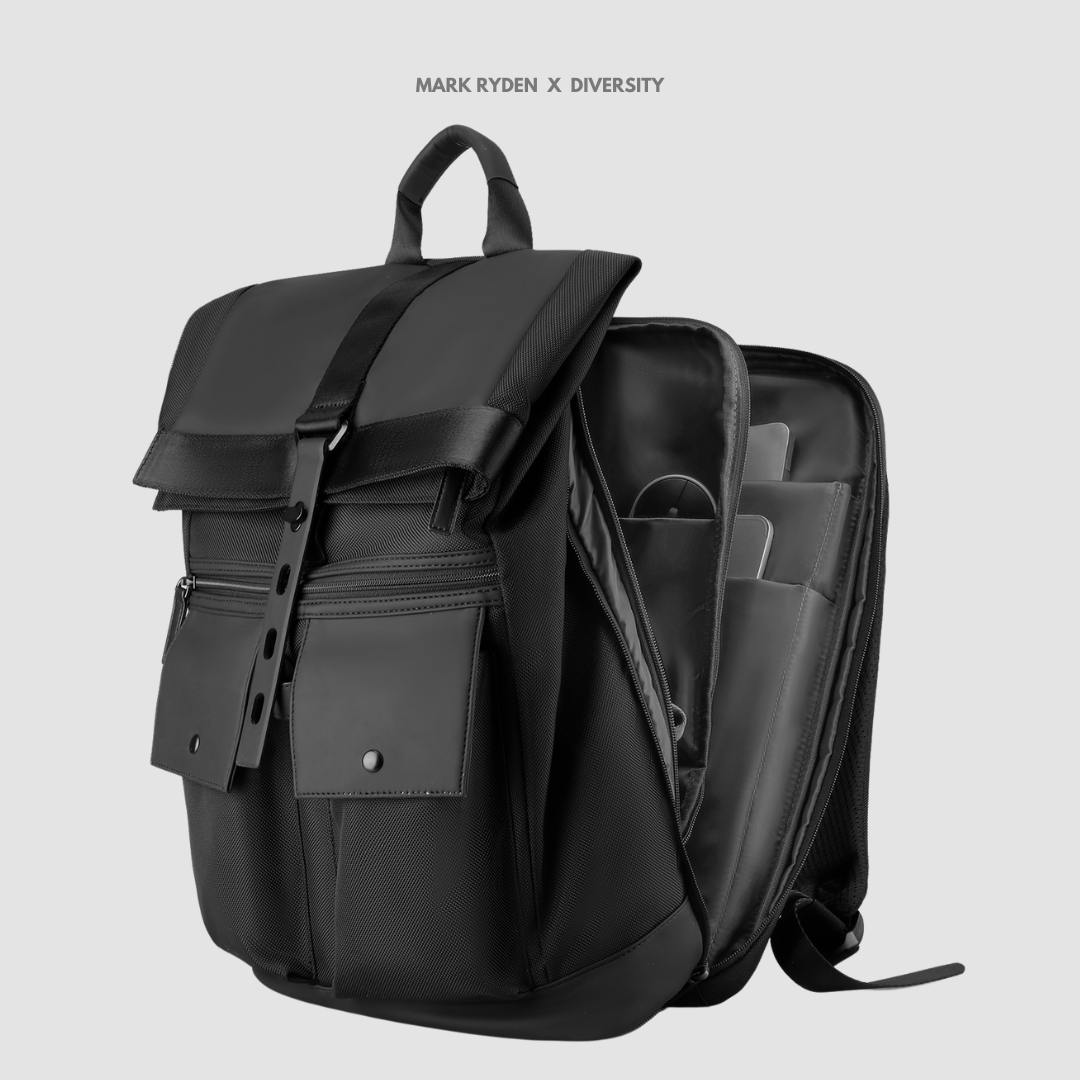 MARK RYDEN - Zoll Rolltop Backpack - Black