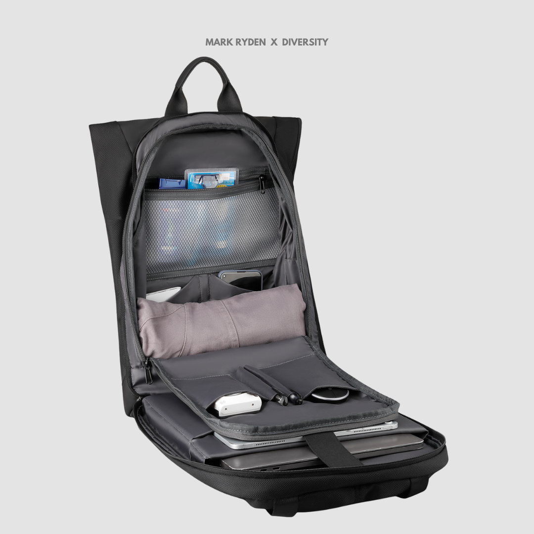 MARK RYDEN - Zoll Rolltop Backpack - Black