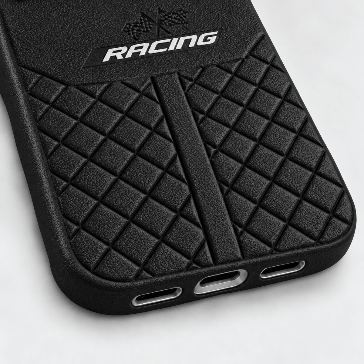 Pattern Leather iPhone Case - Black