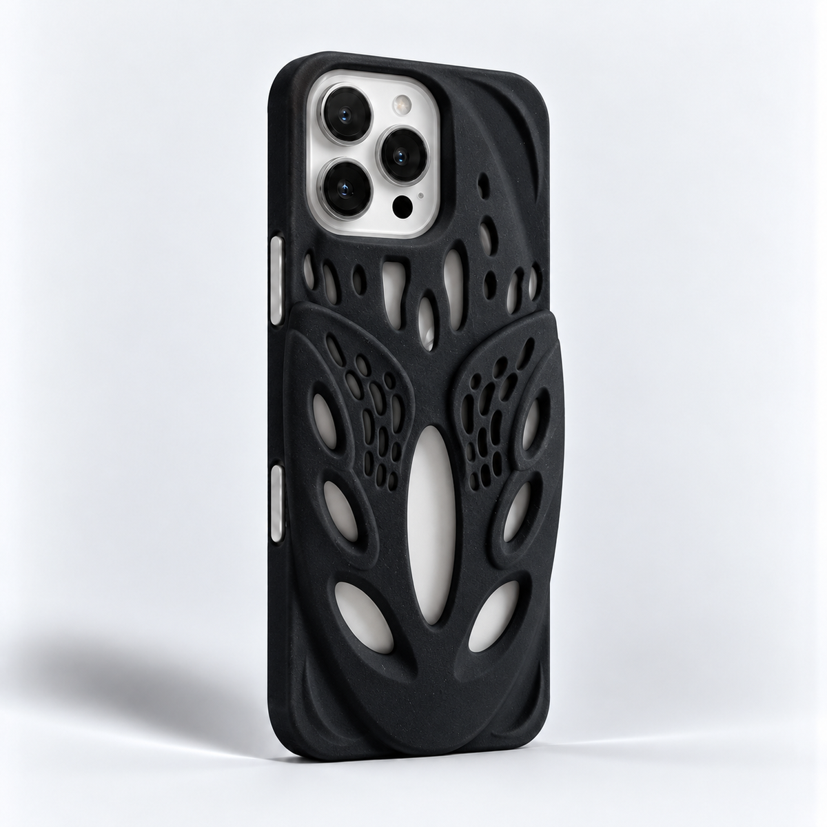 3D Hollow Silicone iPhone Case - Black
