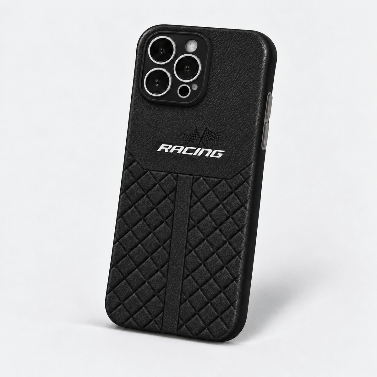 Pattern Leather iPhone Case - Black
