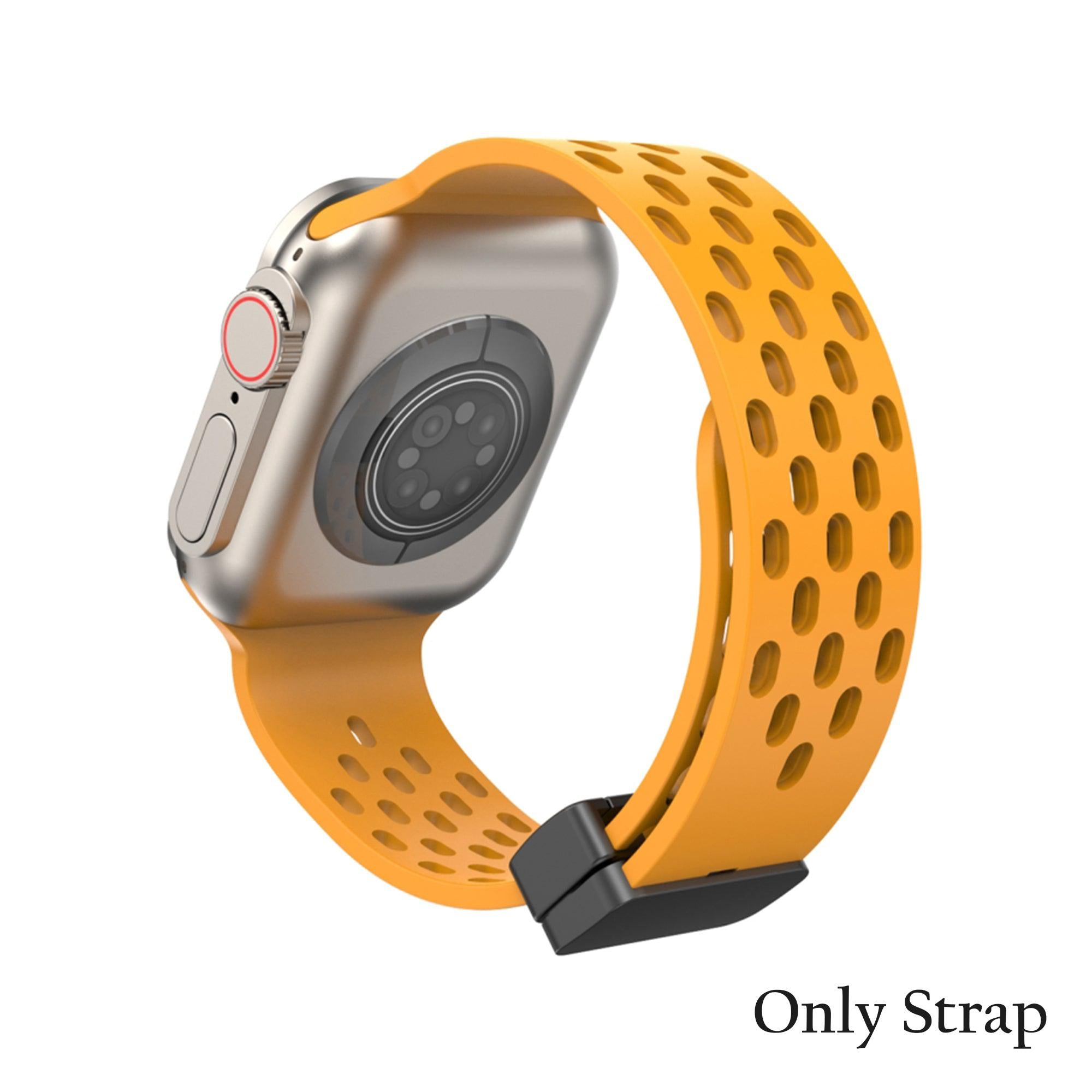 Magnetic D-Buckle Silicone Strap For Apple Watch
