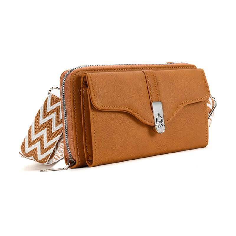 Classic Leather Crossbody Wallet Bag