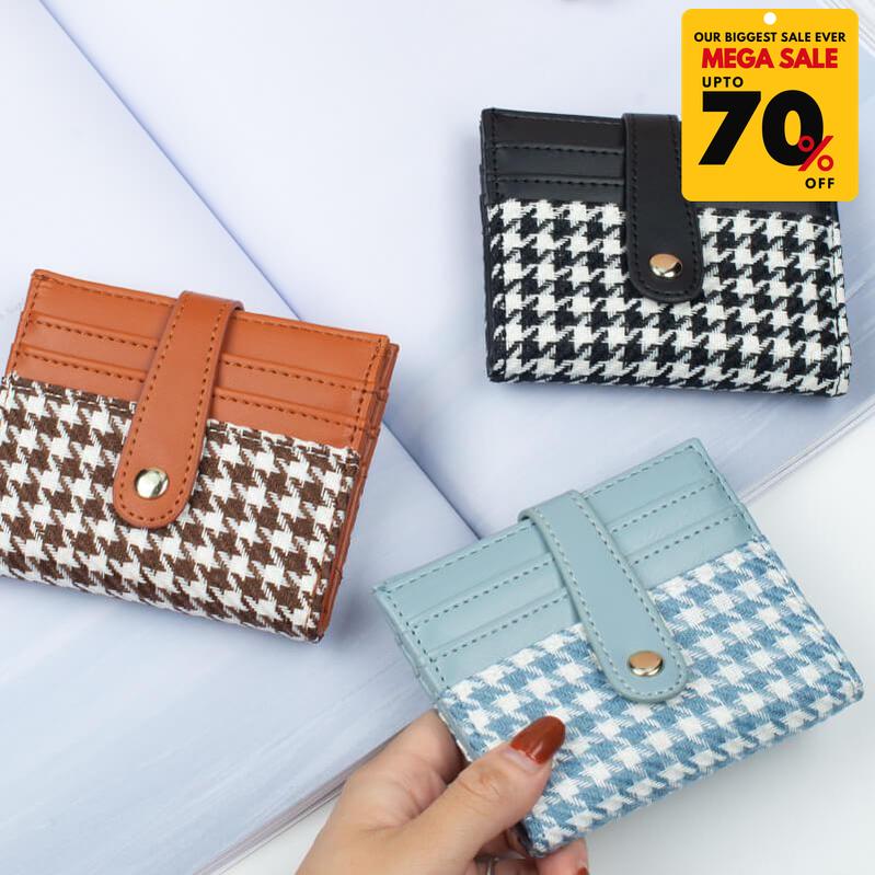 Plaid Pattern Card Holder Wallet-DIVERSITY