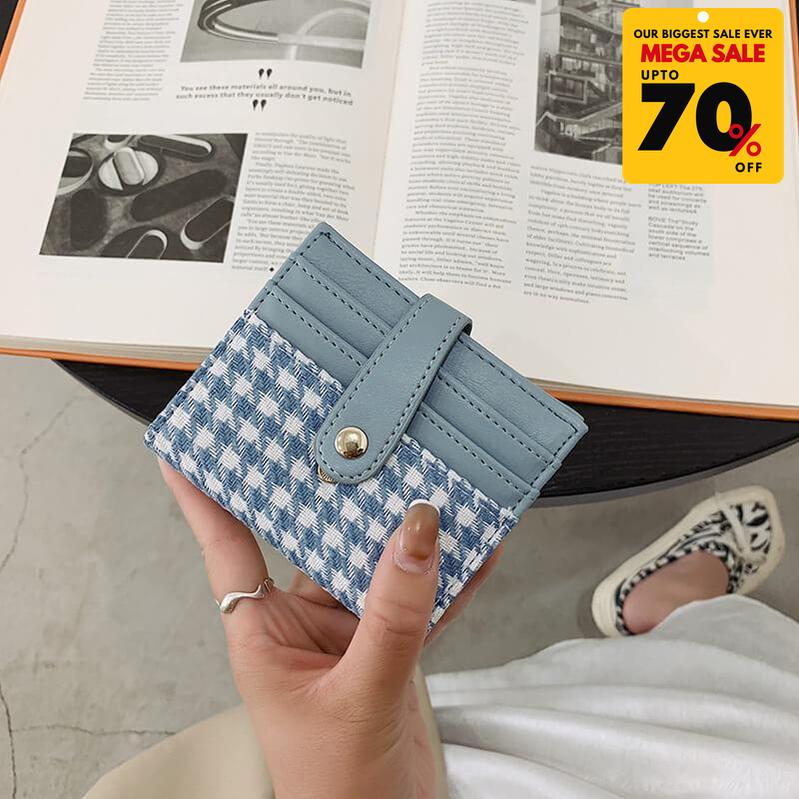 Plaid Pattern Card Holder Wallet-DIVERSITY