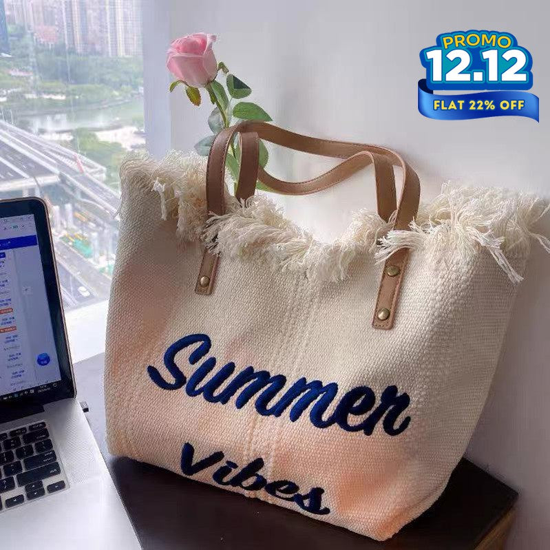 Summer Vibes Canvas Handbag-DIVERSITY