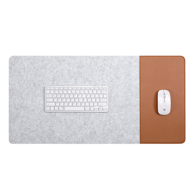 Felt &  Faux Leather Desk Mat