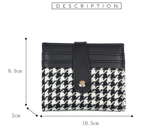 Plaid Pattern Card Holder Wallet