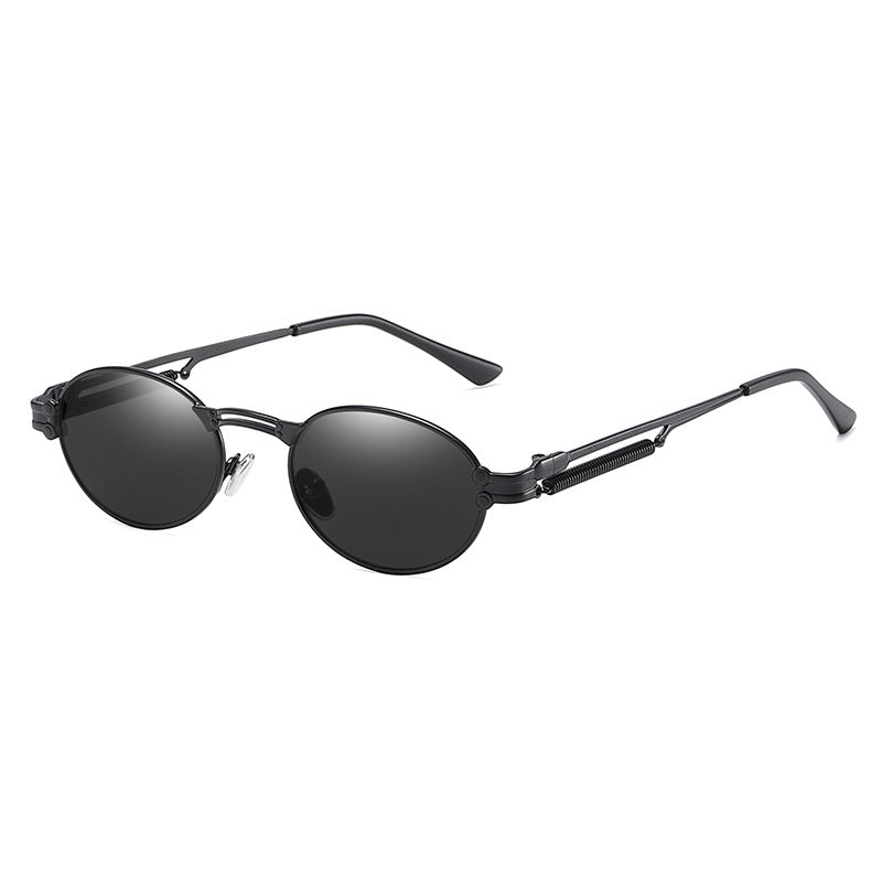 Vintage Oval Sunglasses - Black