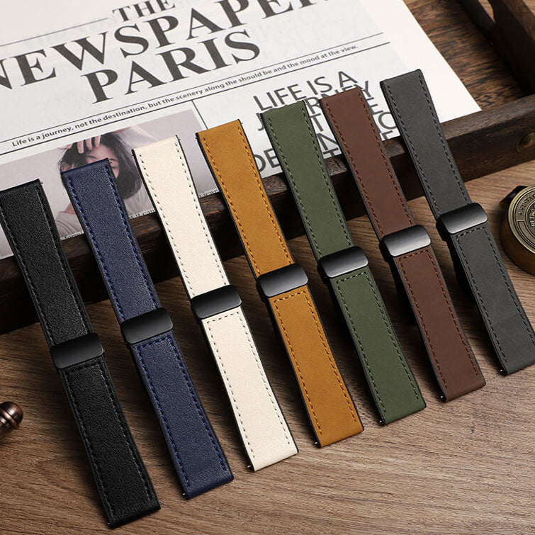 Classic Silicone Leather Strap For Apple Watch - Light Grey