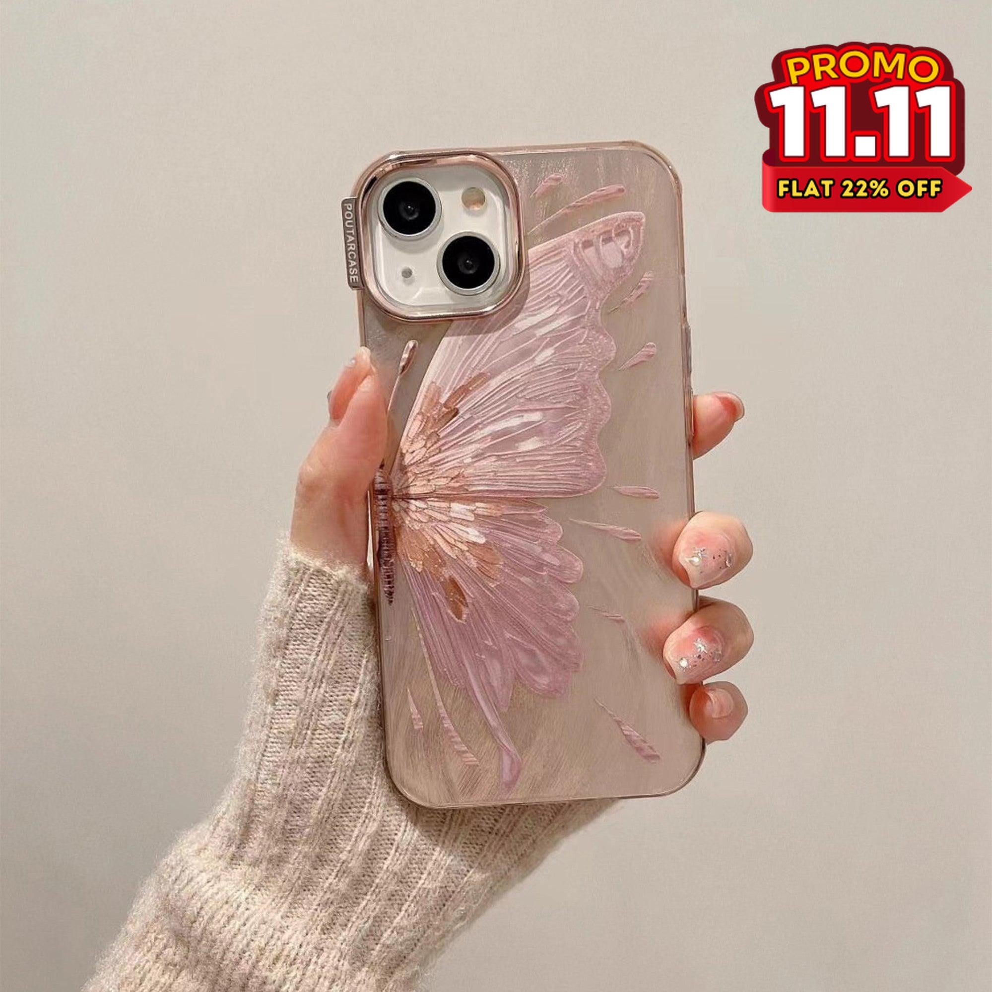 Rose Gold Butterfly iPhone Case-DIVERSITY