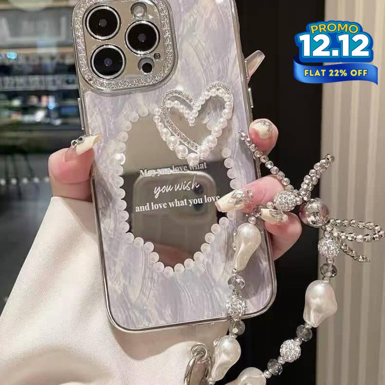 Vintage Pearl Heart iPhone Case with Charm Bracelet-DIVERSITY