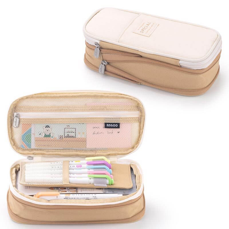 Multi-Compartment Pencil Case Pouch