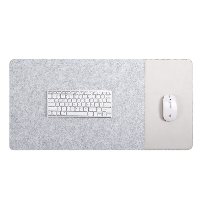 Felt &  Faux Leather Desk Mat