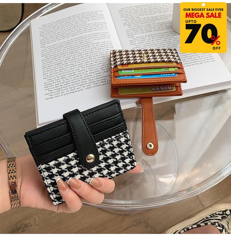 Plaid Pattern Card Holder Wallet-DIVERSITY