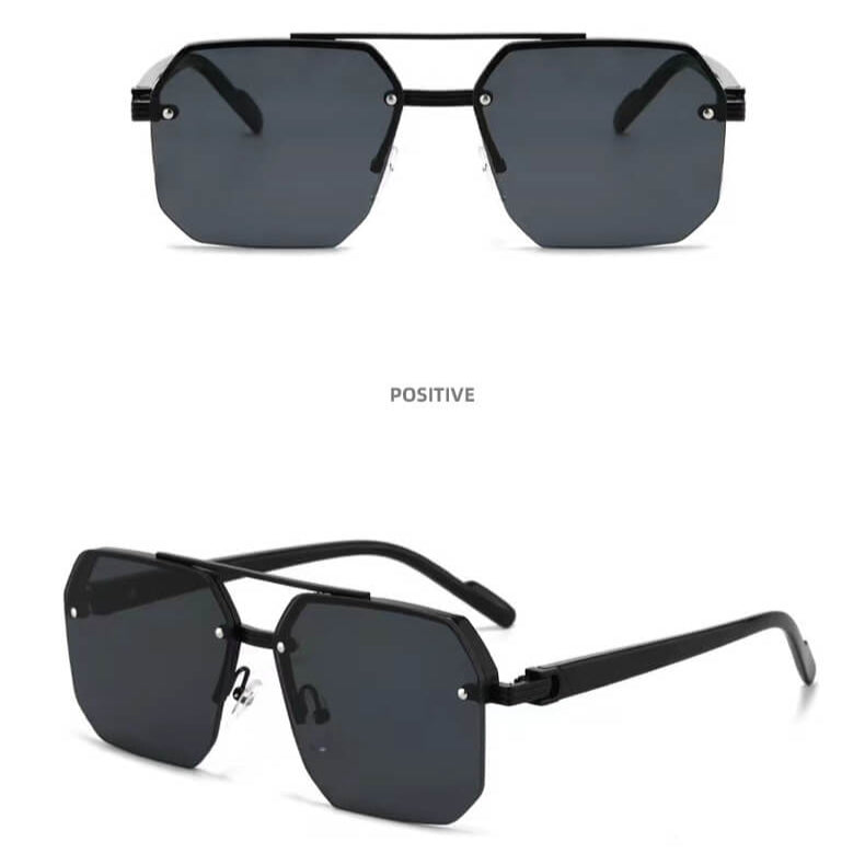 Octagon Rimless Sunglasses - Black