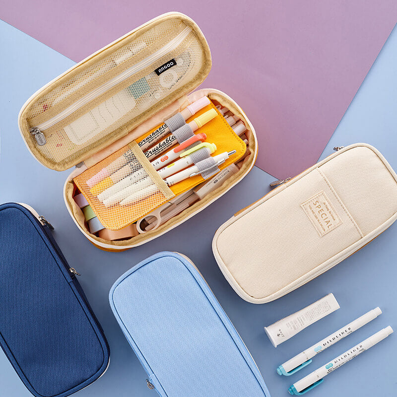 Multi-Compartment Pencil Case Pouch