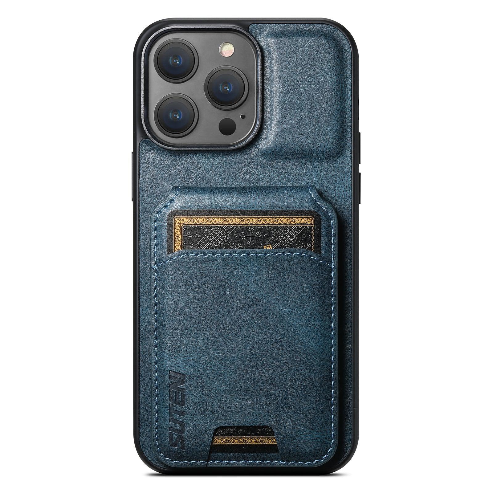 SUTENI Premium Faux Leather Magnetic Card Holder iPhone Case