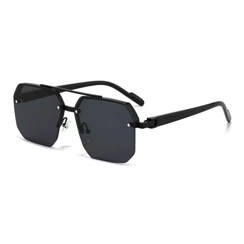 Octagon Rimless Sunglasses - Black