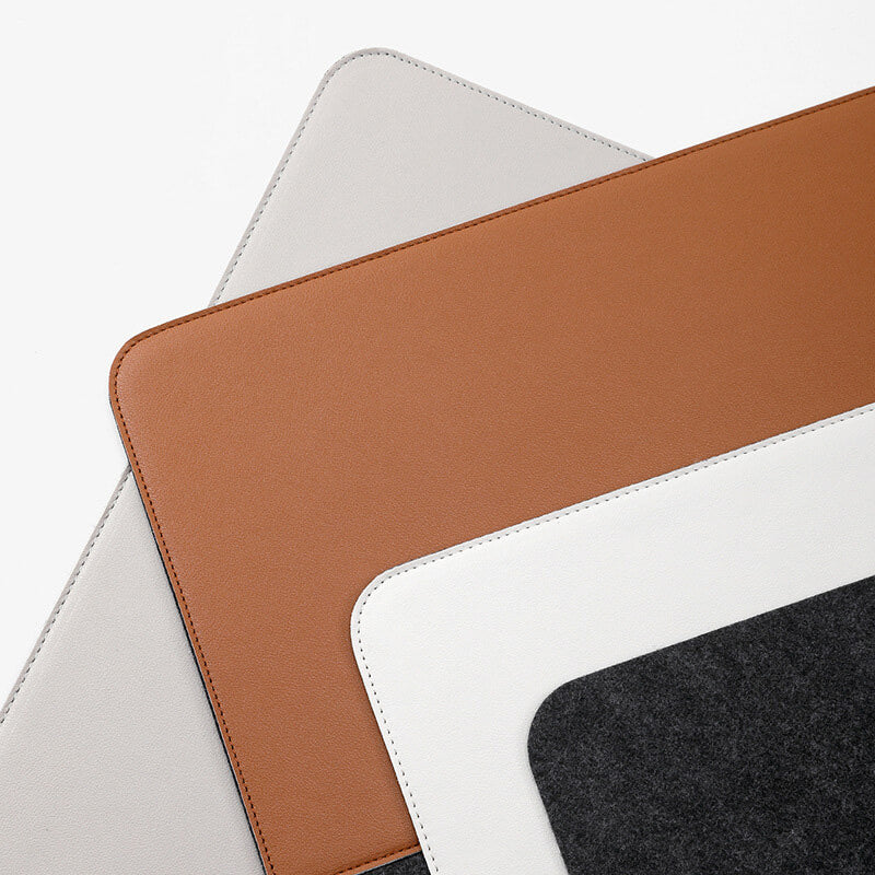 Felt &  Faux Leather Desk Mat