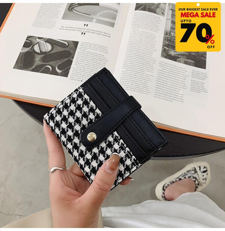 Plaid Pattern Card Holder Wallet-DIVERSITY