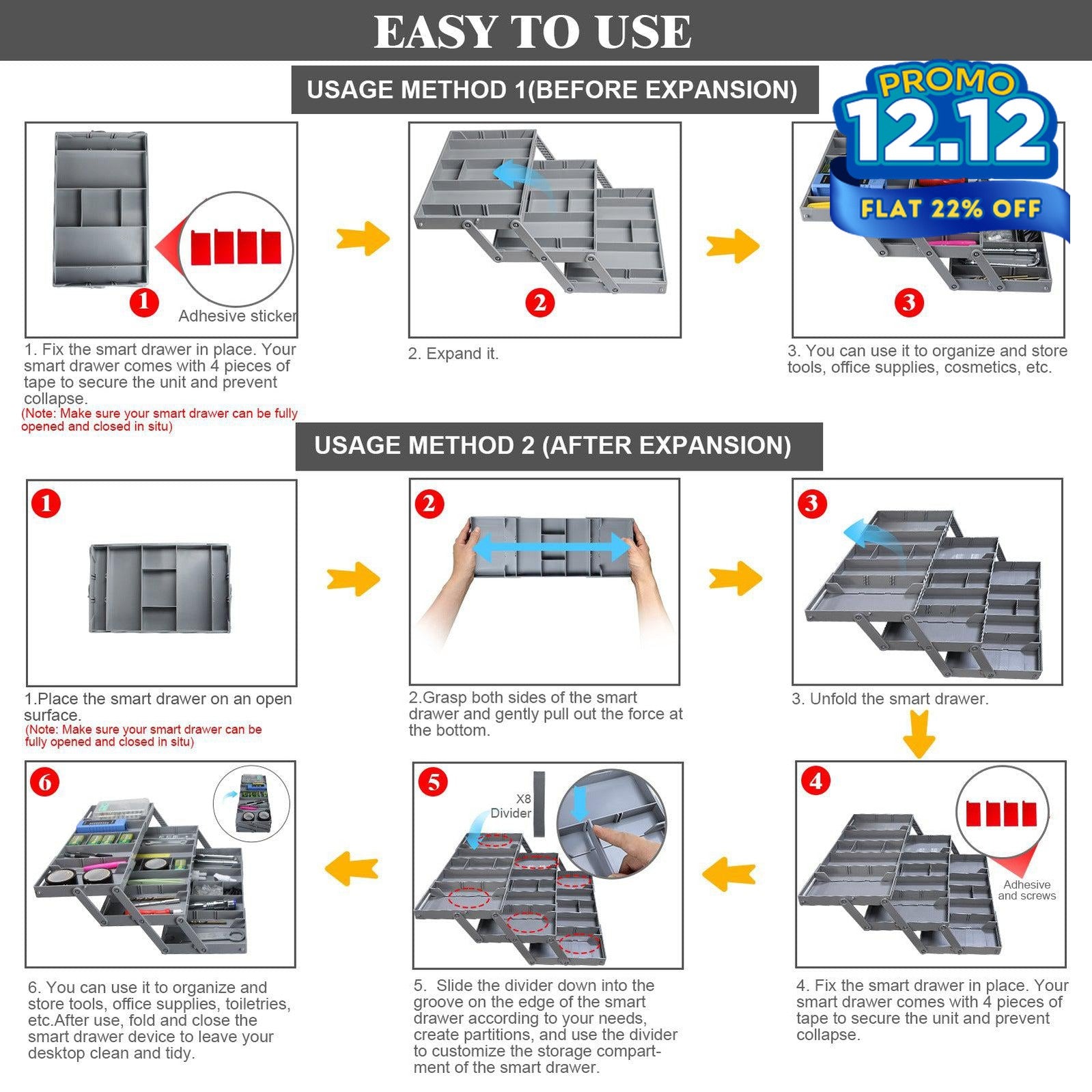 Expandable Drawer Organizer Trays-DIVERSITY