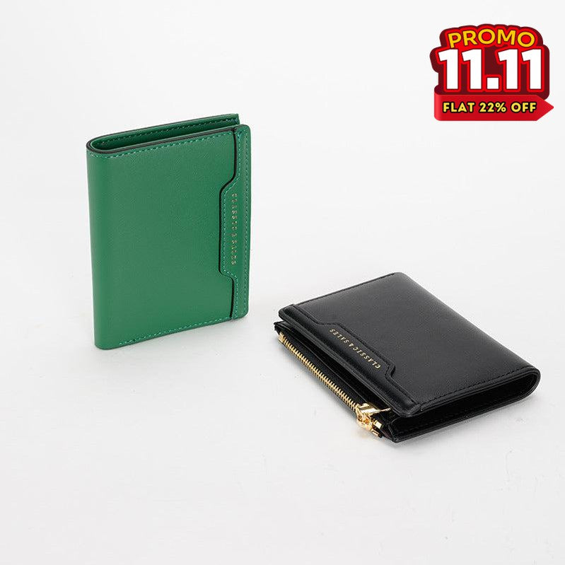 Women's Leather Compact Wallet-DIVERSITY