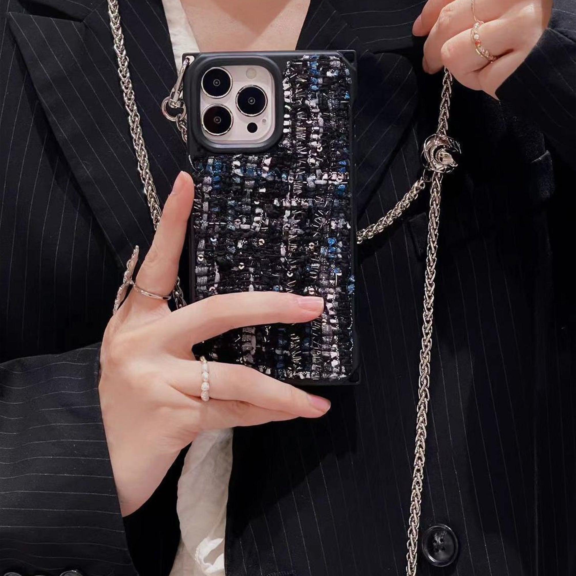 Textured Tweed iPhone Case With Scarf Bracelet