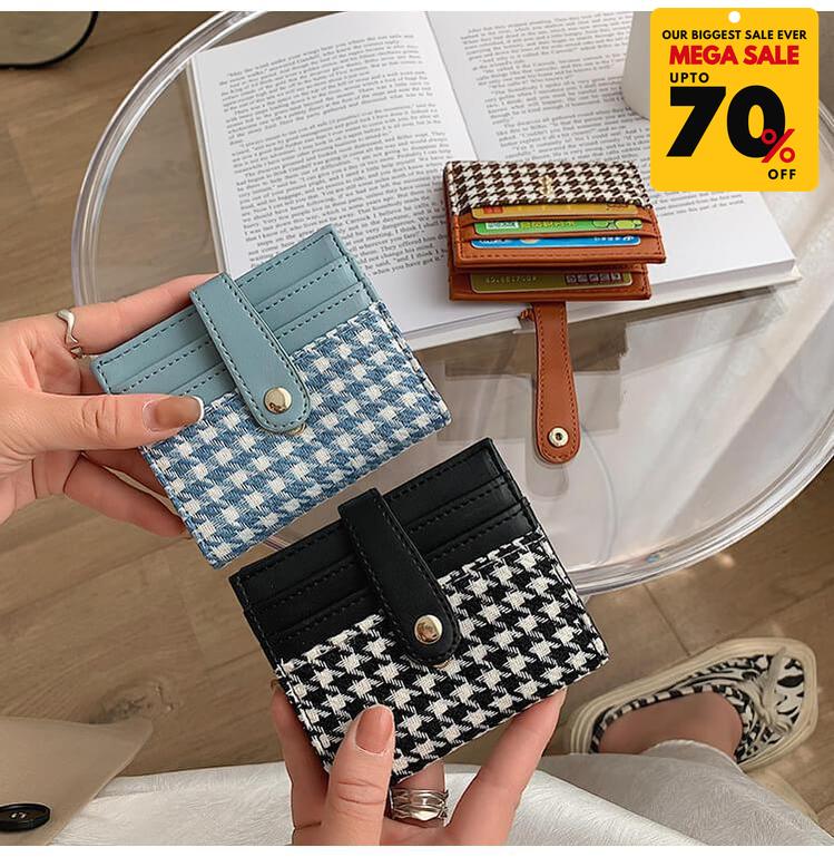 Plaid Pattern Card Holder Wallet-DIVERSITY