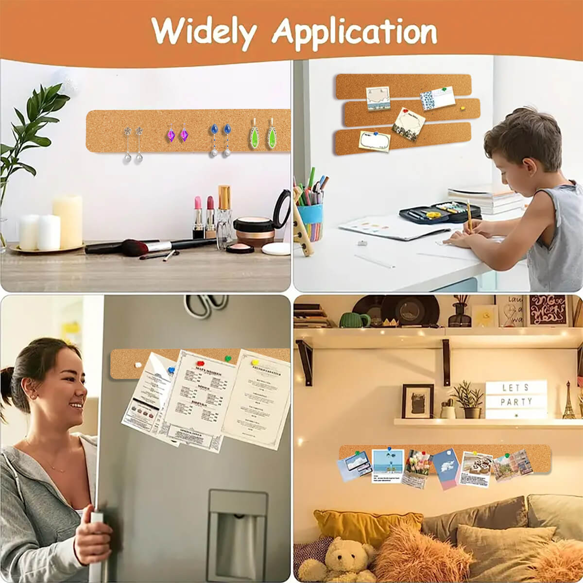 Self-Adhesive Long Cork Board Strips