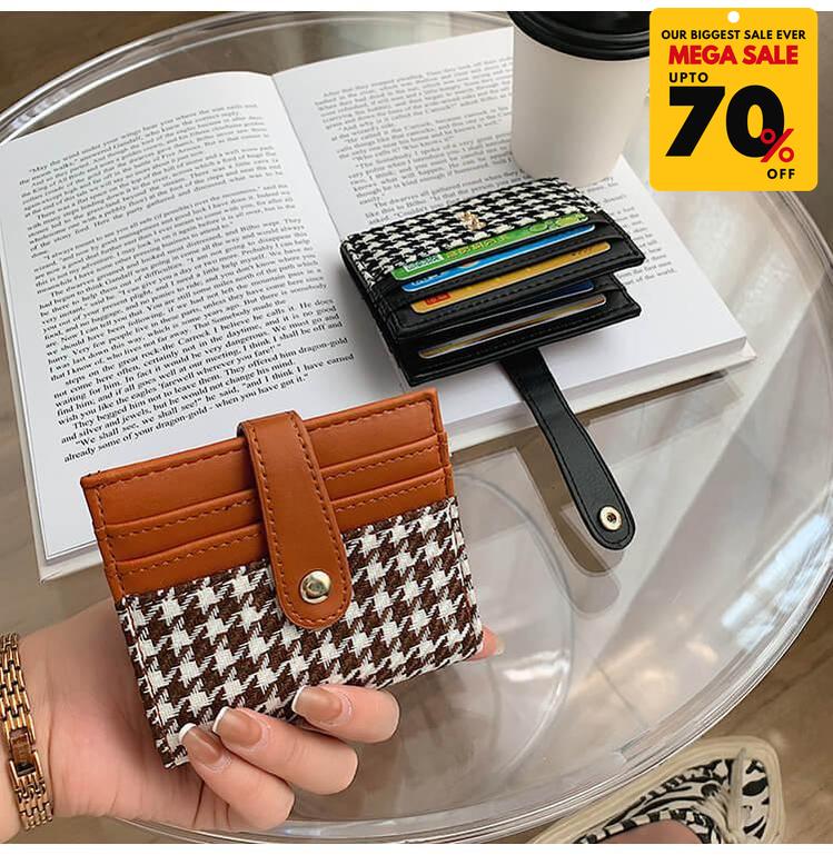 Plaid Pattern Card Holder Wallet-DIVERSITY